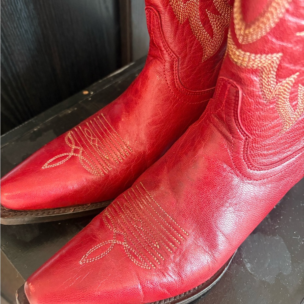 Shyanne Red Leather Lucille Boots - Picture 2 of 5